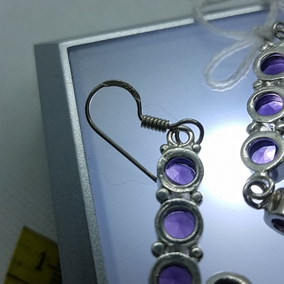 Nwot!! Amethyst sterling earrings handmade - Picture 5 of 6